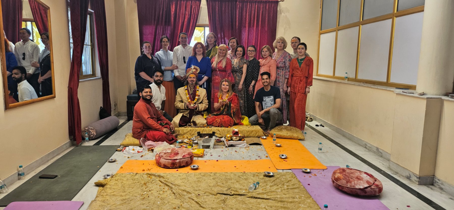 The group gathered for the traditional welcome ceremony